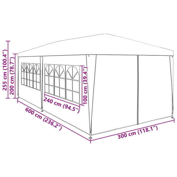 Party Zelt Rot 6x3m