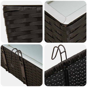 Balkon Pflanzkästen Schwarz 50 cm, 2er Set