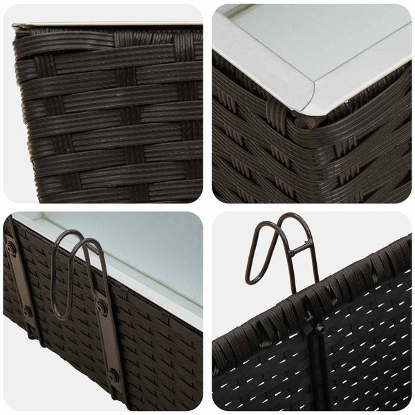 Balkon Pflanzkästen Schwarz 50 cm, 2er Set