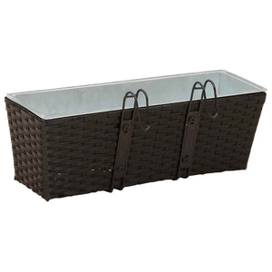 Balkon Pflanzkästen Schwarz 50 cm, 2er Set