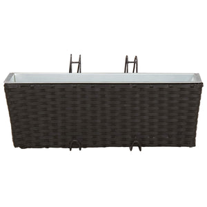 Balkon Pflanzkästen Schwarz 50 cm, 2er Set