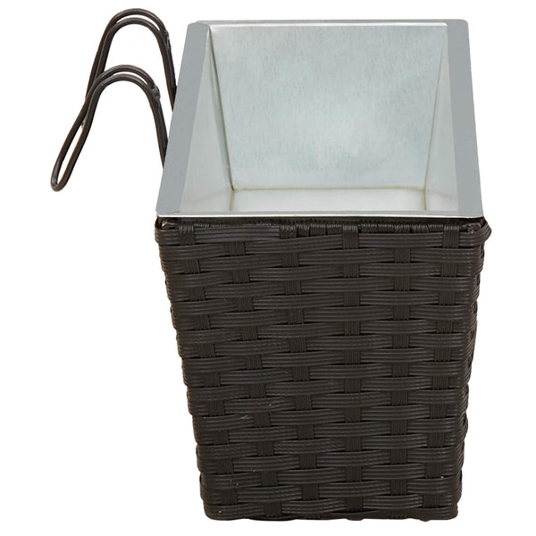 Balkon Pflanzkästen Schwarz 50 cm, 2er Set