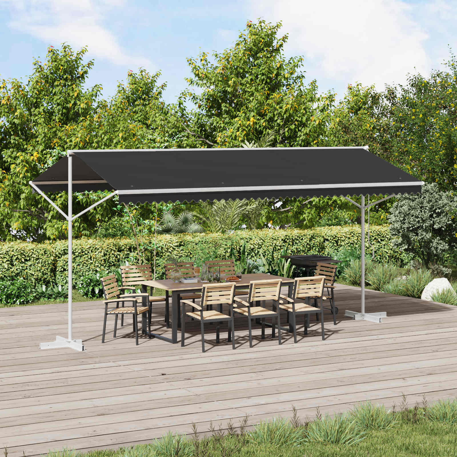 Freistehende Markise Anthrazit 5x3 m