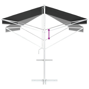 Freistehende Markise Anthrazit 5x3 m