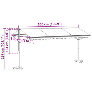 Freistehende Markise Anthrazit 5x3 m