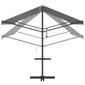 Freistehende Markise Grau 4x3 m