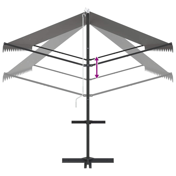 Freistehende Markise Grau 4x3 m