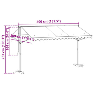 Freistehende Markise Grau 4x3 m
