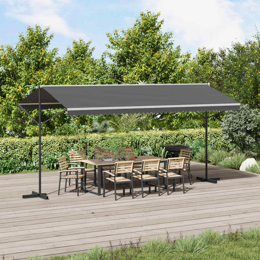 Freistehende Markise Grau 5x3 m