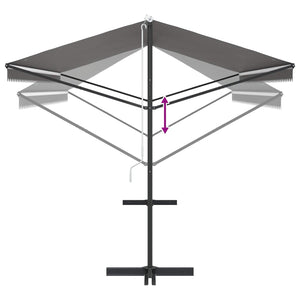 Freistehende Markise Grau 5x3 m