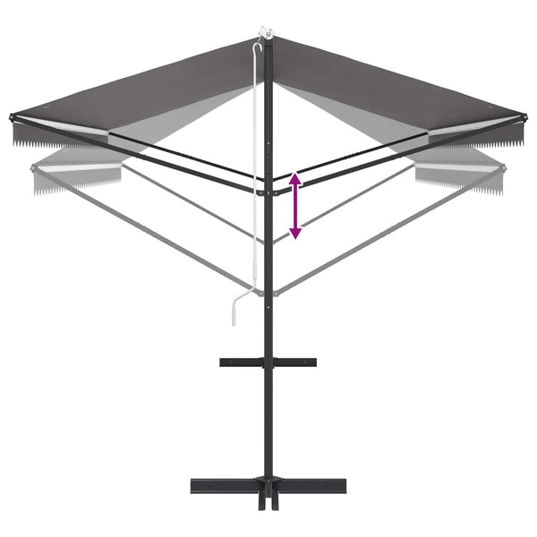 Freistehende Markise Grau 5x3 m