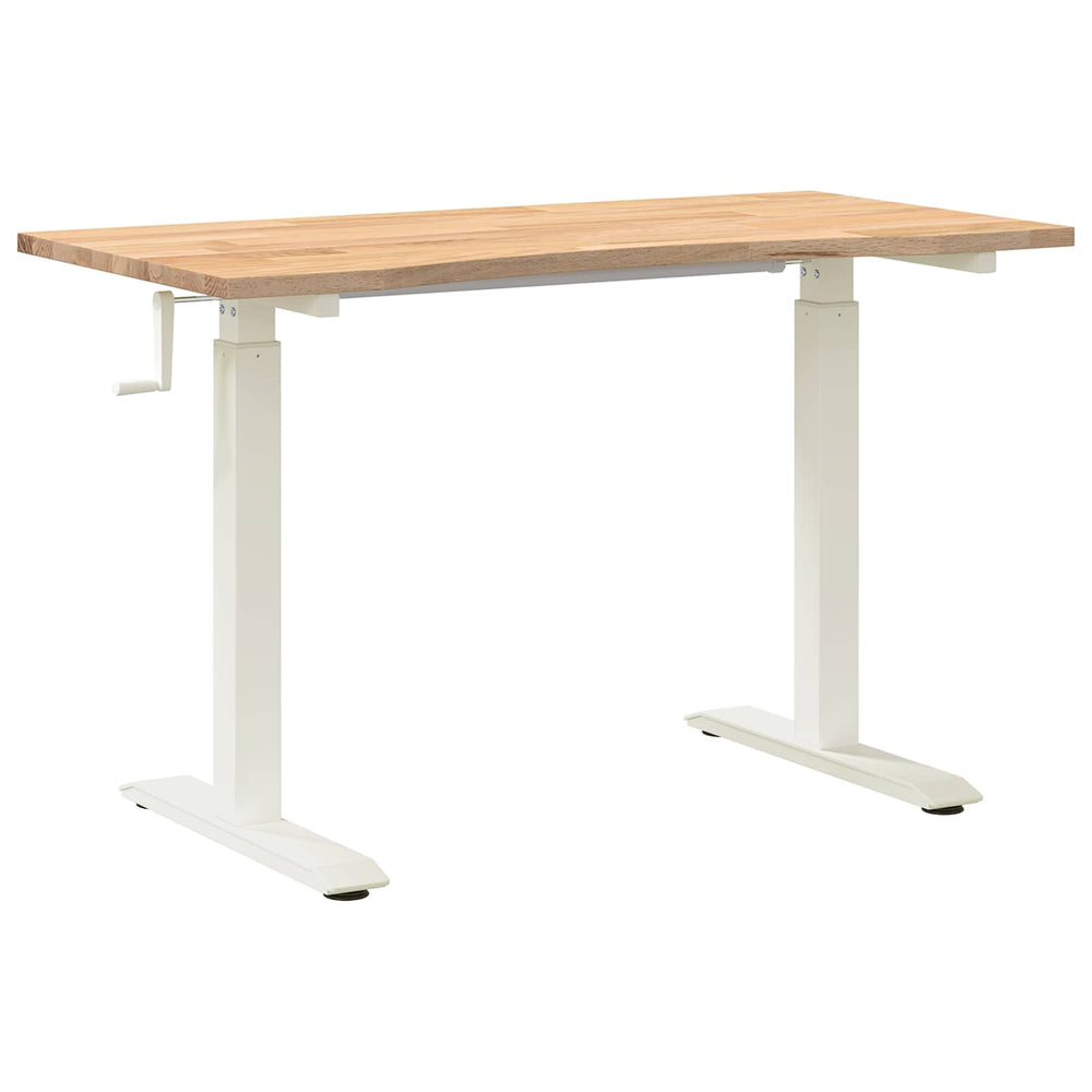 Schreibtisch Eiche Massivholz Weiß/Natur 120x60 cm