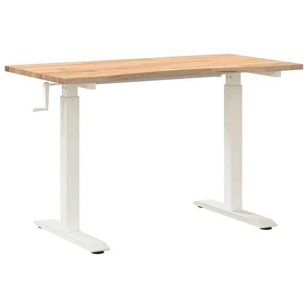 Schreibtisch Eiche Massivholz Weiß/Natur 120x60 cm