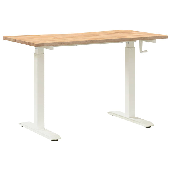 Schreibtisch Eiche Massivholz Weiß/Natur 120x60 cm