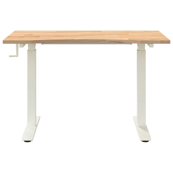 Schreibtisch Eiche Massivholz Weiß/Natur 120x60 cm