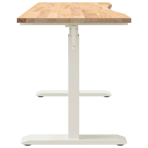 Schreibtisch Eiche Massivholz Weiß/Natur 120x60 cm