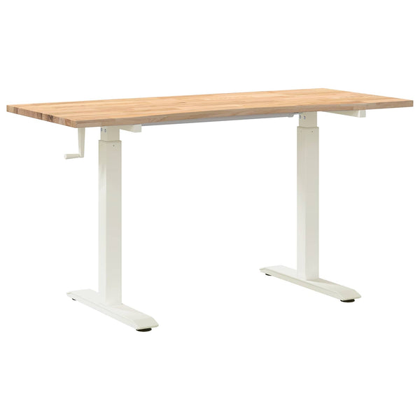 Schreibtisch Eiche Massivholz Weiß/Natur 140 cm