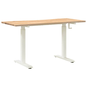 Schreibtisch Eiche Massivholz Weiß/Natur 140 cm