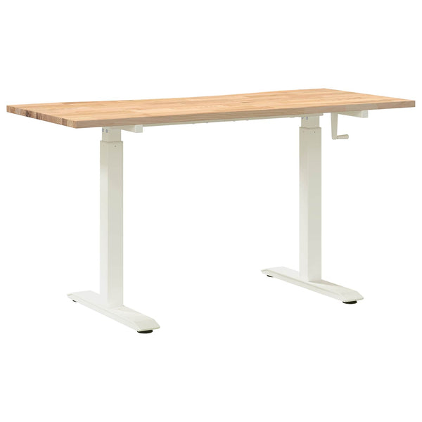 Schreibtisch Eiche Massivholz Weiß/Natur 140 cm