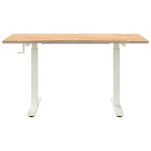 Schreibtisch Eiche Massivholz Weiß/Natur 140 cm