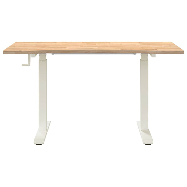 Schreibtisch Eiche Massivholz Weiß/Natur 140 cm