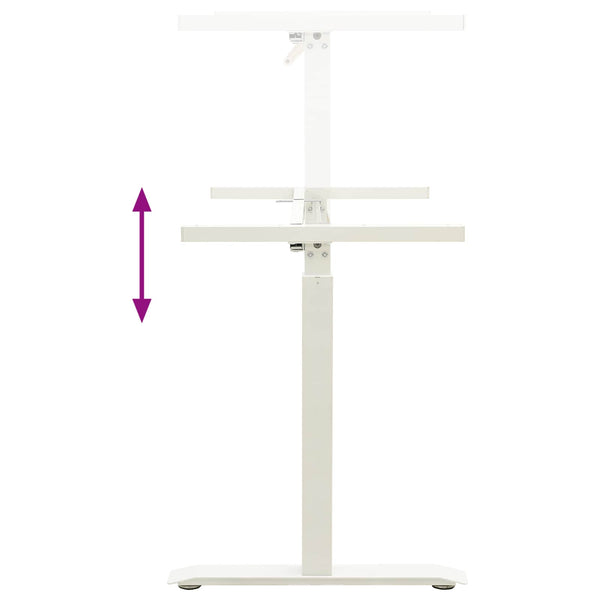 Schreibtisch Eiche Massivholz Weiß/Natur 140 cm