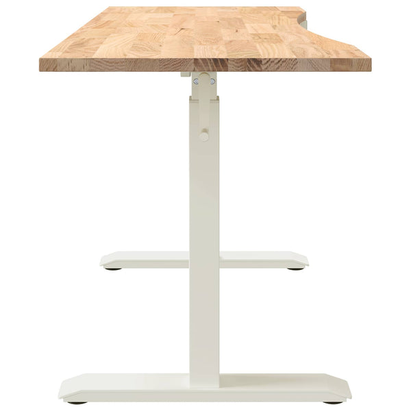 Schreibtisch Eiche Massivholz Weiß/Natur 140 cm