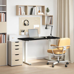 vidaXL Bureau blanc et marron foncé 120 x 60 cm Bois de chêne massif