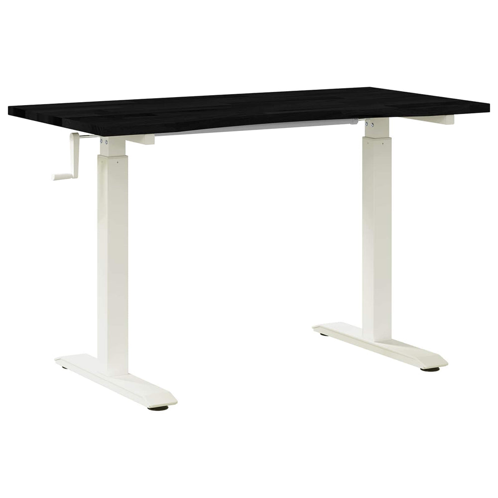 Schreibtisch aus Eiche Massivholz, Weiß/Braun, 120 cm
