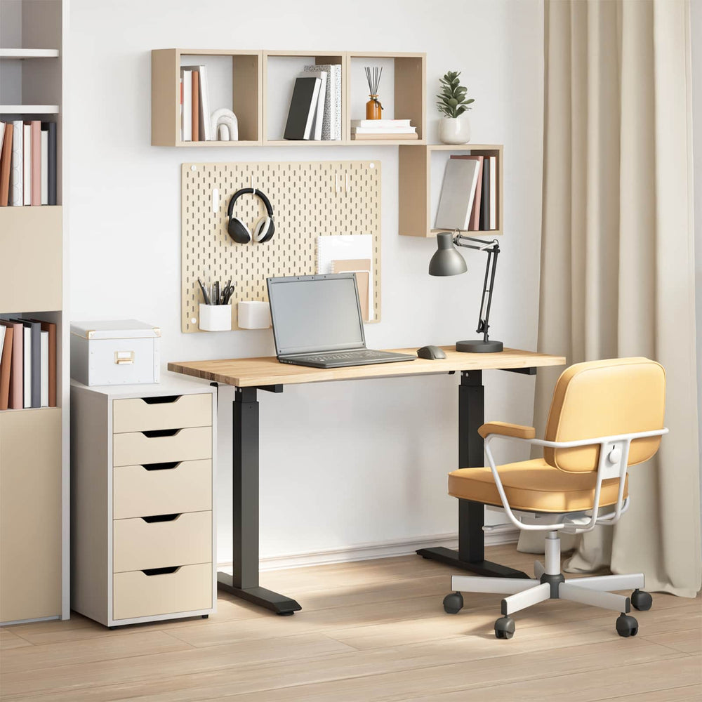 Schreibtisch Eiche Massivholz Schwarz 120x60 cm