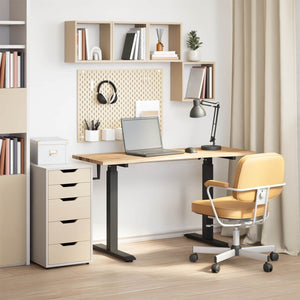 Schreibtisch Eiche Massivholz Schwarz 140x60 cm