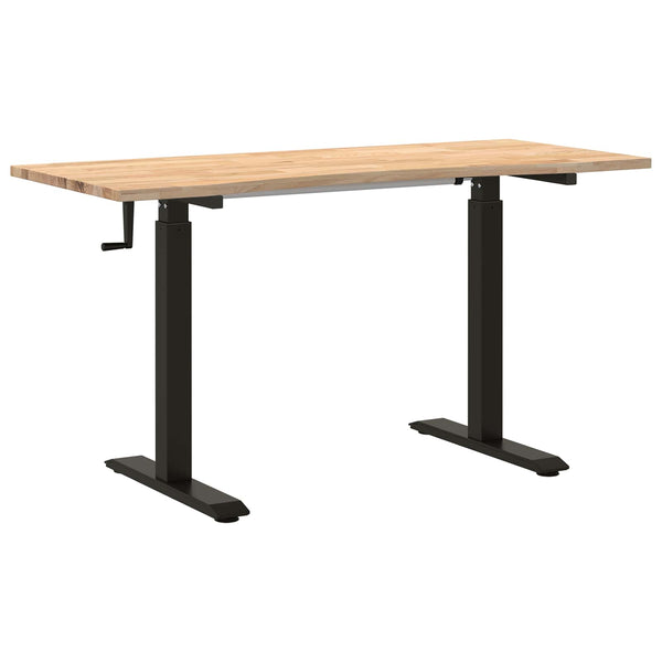 Schreibtisch Eiche Massivholz Schwarz 140x60 cm