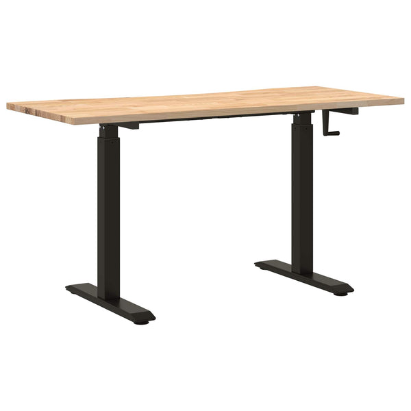 Schreibtisch Eiche Massivholz Schwarz 140x60 cm