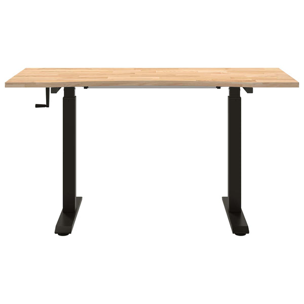 Schreibtisch Eiche Massivholz Schwarz 140x60 cm