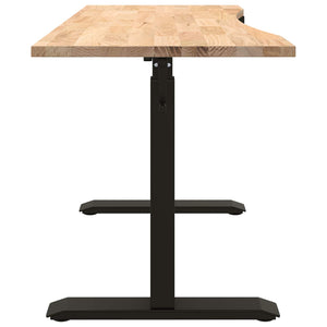 Schreibtisch Eiche Massivholz Schwarz 140x60 cm