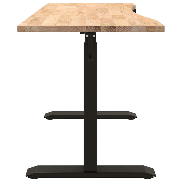 Schreibtisch Eiche Massivholz Schwarz 140x60 cm