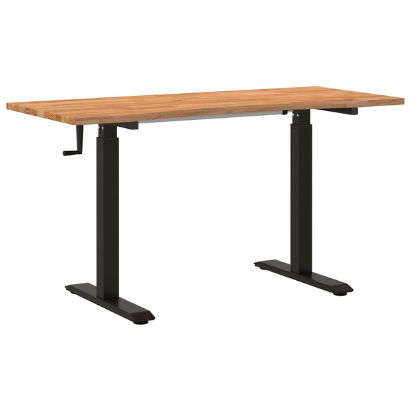Schreibtisch Schwarz Hellbraun 140 cm Eiche Massivholz
