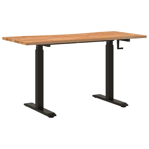 Schreibtisch Schwarz Hellbraun 140 cm Eiche Massivholz