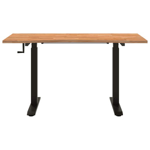 Schreibtisch Schwarz Hellbraun 140 cm Eiche Massivholz
