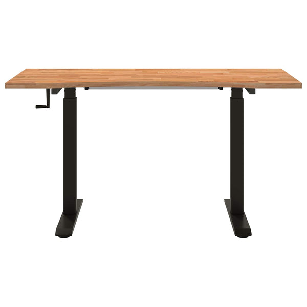 Schreibtisch Schwarz Hellbraun 140 cm Eiche Massivholz