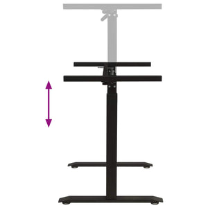 Schreibtisch Schwarz Hellbraun 140 cm Eiche Massivholz