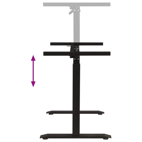 Schreibtisch Schwarz Hellbraun 140 cm Eiche Massivholz