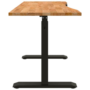 Schreibtisch Schwarz Hellbraun 140 cm Eiche Massivholz