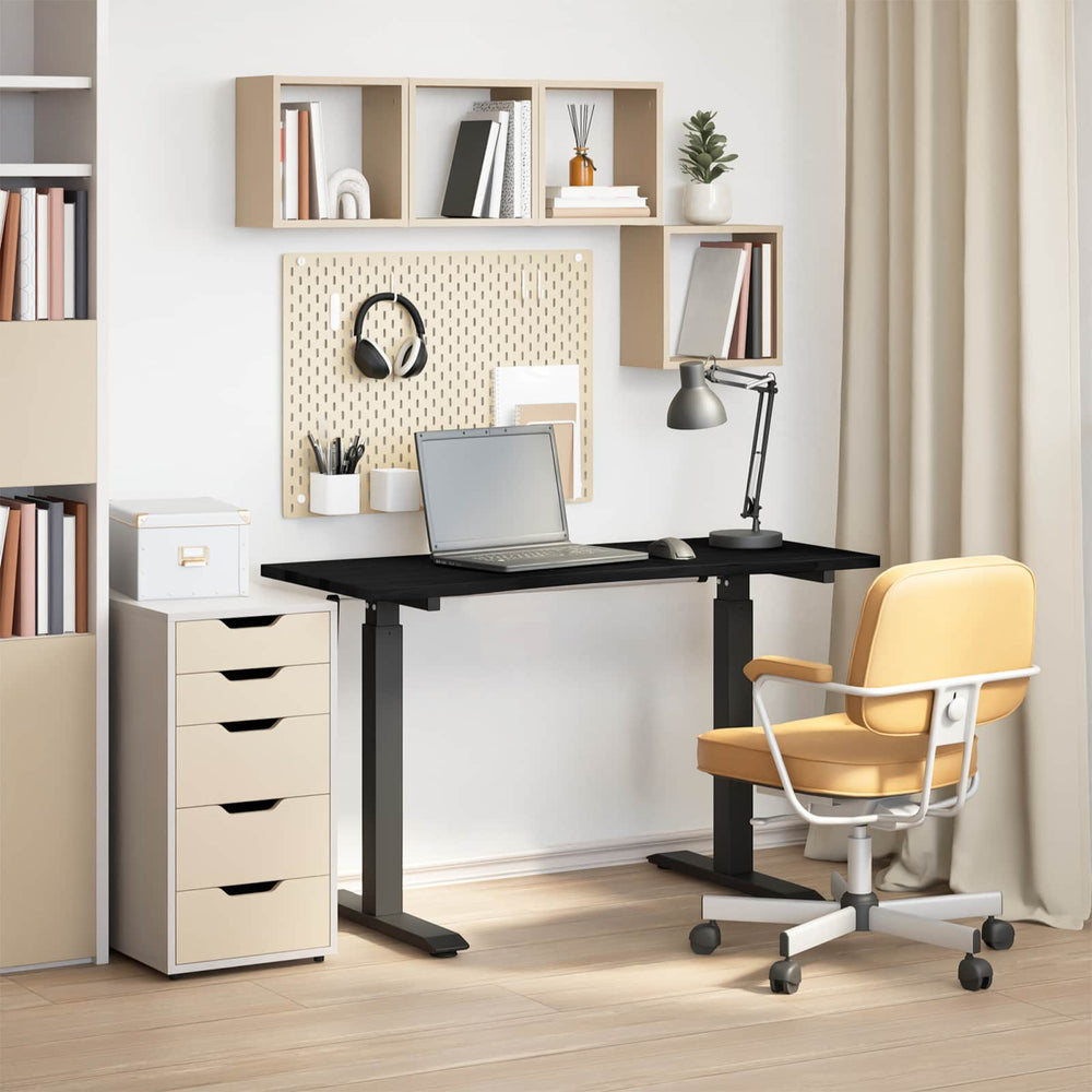 Schreibtisch mit Stauraum 120x60 cm Schwarz/Dunkelbraun