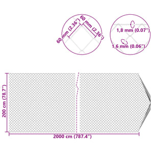 Kettenzaun Verzinkt 2x20m