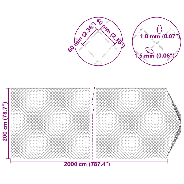 Kettenzaun Verzinkt 2x20m