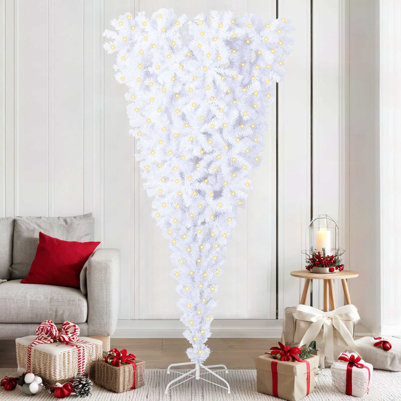 Weißer künstlicher Weihnachtsbaum, 210 cm