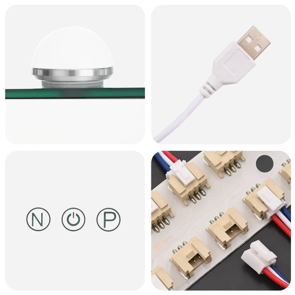 LED Schminkspiegel mit 3 Lichtmodi