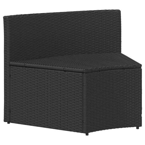 Schwarzes 2-teiliges Sofa-Set Akazienholz & Rattan