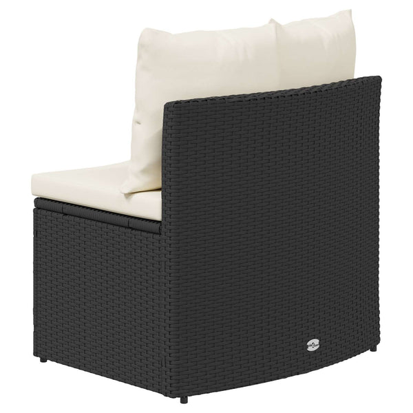 Schwarzes 2-teiliges Sofa-Set Akazienholz & Rattan